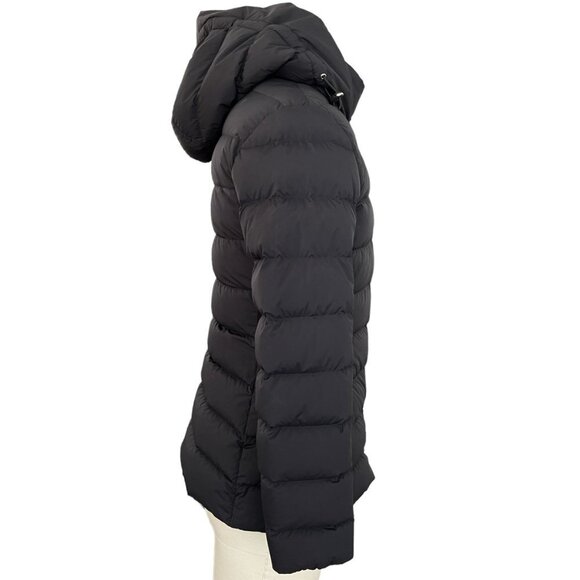 BURBERRY NEWBRIDGE BLACK HOODED QUILTED DOWN LONG PARKA PUFFER COAT US SZ. 12 - Picture 4 of 12